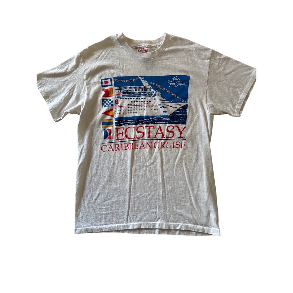 Vintage 90s Carnival Ecstasy Cruise USA Made Single Stitch Tee Large